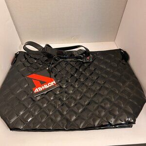 🖤 Athalon Quilted Tote Bag – “Midnight” Black Patent Finish (NWT)